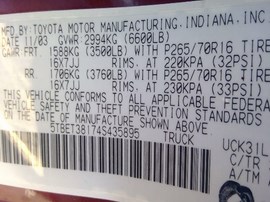2004 TOYOTA TUNDRA, BURGUNDY, LIMITED, CREW CAB, 4.7L, AT, 2WD. Z25955